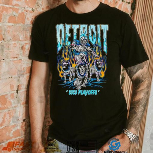 Detroit Lions NFL Football 2023 PLayoffs fire shirt