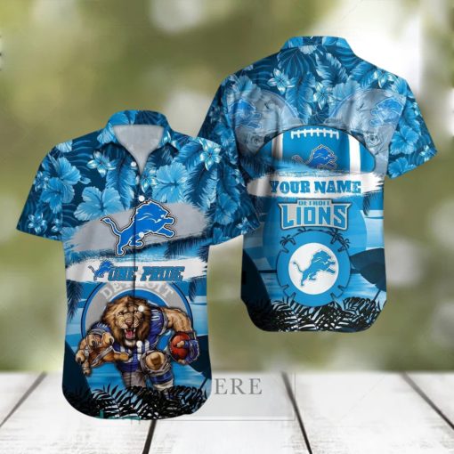 Detroit Lions NFL Hawaiian shirt Custom Name Summer Gift