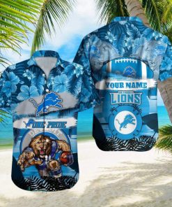 Detroit Lions NFL Hawaiian shirt Custom Name Summer Gift