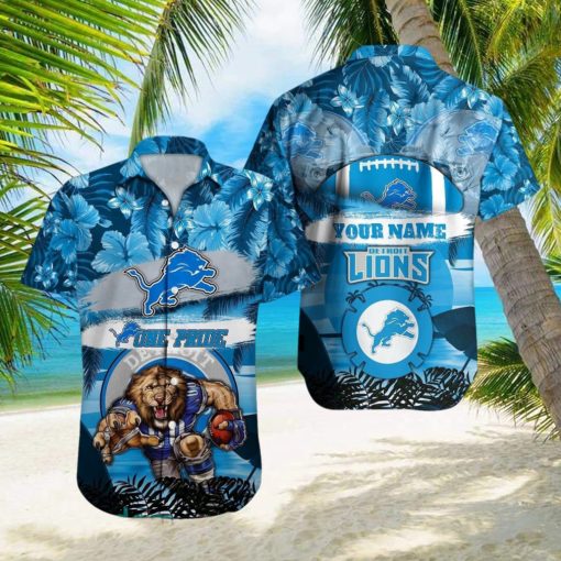 Detroit Lions NFL Hawaiian shirt Custom Name Summer Gift