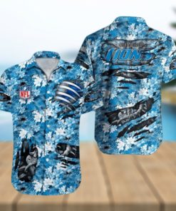 Detroit Lions NFL Logo Design Hawaiian Shirt