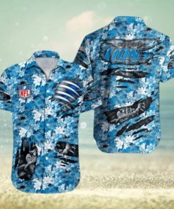 Detroit Lions NFL Logo Design Hawaiian Shirt