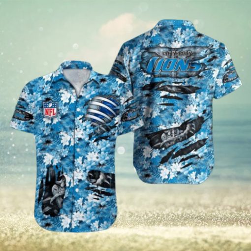 Detroit Lions NFL Logo Design Hawaiian Shirt