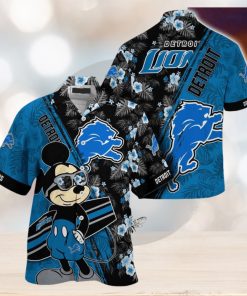 Detroit Lions NFL Summer Hawaii Shirt Mickey And Floral Pattern For Sports Fans