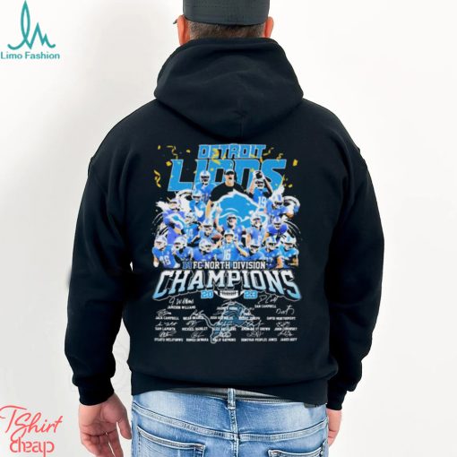Detroit Lions NFL Team 2023 NFC North Division Champions Signatures Shirt