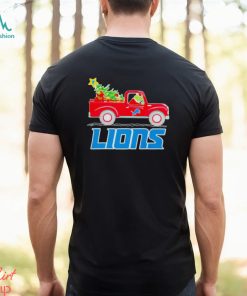Detroit Lions football NFL Santa Grinch driving Christmas tree Merry Christmas shirt