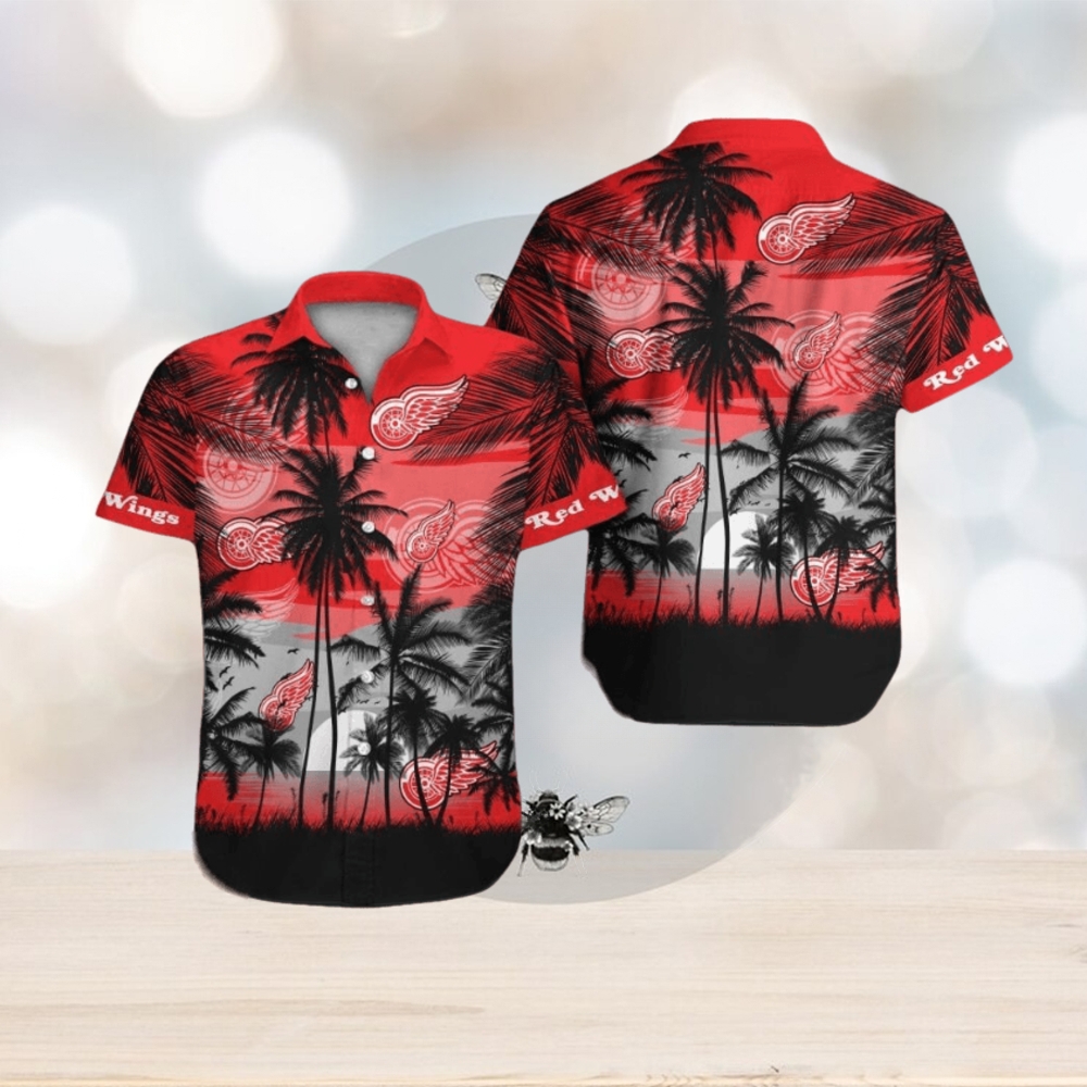 Detroit Red Wings Short Sleeve Button Up Tropical Shirt Hawaiian Shirt Detroit Red Wings Short Sleeve Button Up Tropical Shirt Hawaiian Shirt