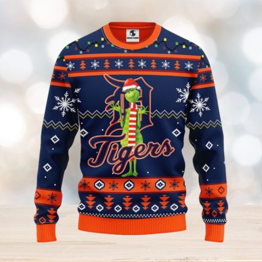 Detroit Tigers Funny Grinch Christmas Ugly Sweater