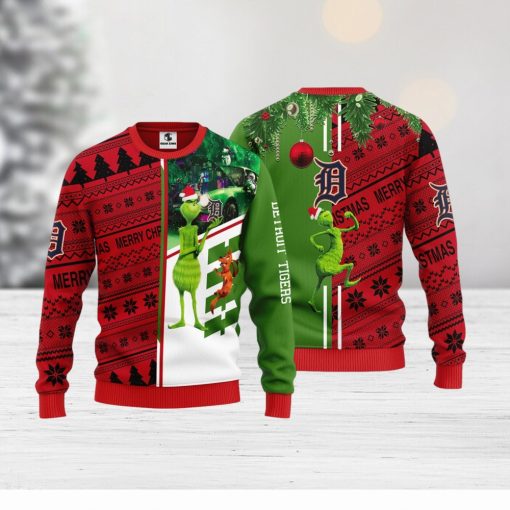 Detroit Tigers Grinch & Scooby doo Christmas Ugly Sweater 1