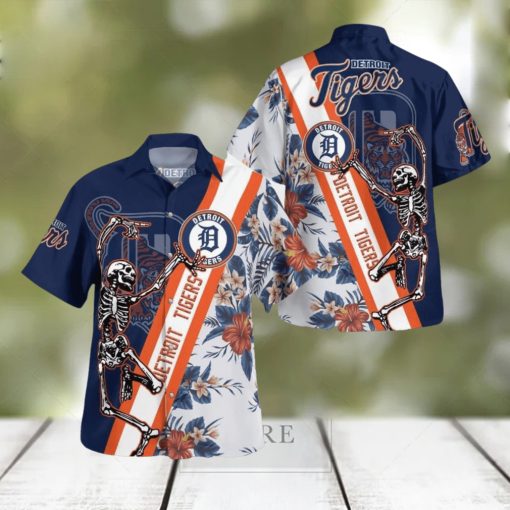 Detroit Tigers Skull Set Hawaiian Shirt And Short For Men And Women