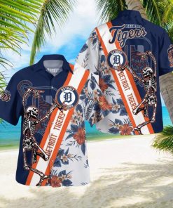 Detroit Tigers Skull Set Hawaiian Shirt And Short For Men And Women