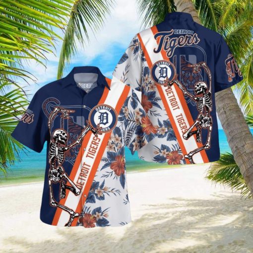 Detroit Tigers Skull Set Hawaiian Shirt And Short For Men And Women