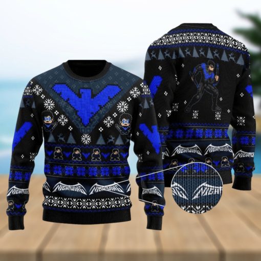 Dick Grayson Nightwing Christmas Woolen Christmas Sweater