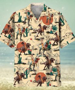 Dinosaur Desert Hawaiian Shirt, Cowboys and Dinosaur Hawaiian, Dinosaur Hawaiian, Jurassic Park Shirt, Tropical Dinosaur, Cowboy Hawaii