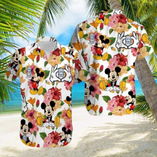 Disney Mickey Mouse And Busch Light Beer Hawaiian Shirt