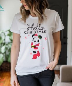 Disney Santa Minnie Mouse Hello Christmas Holiday Short Sleeve T Shirt for Kids Customized Soft Pink