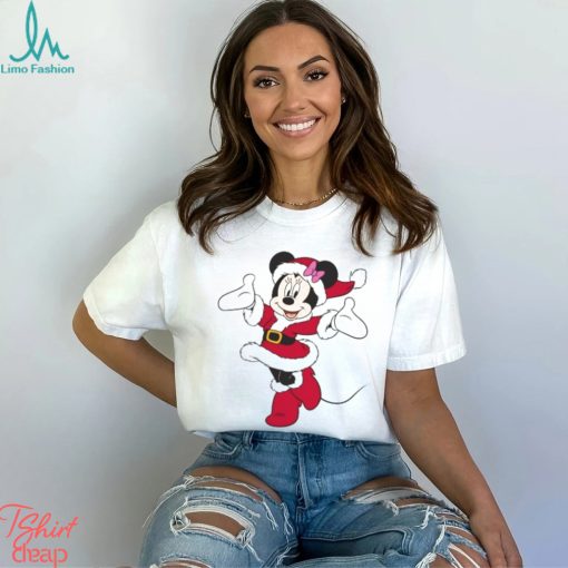 Disney Santa Minnie Mouse Holiday   Short Sleeve T Shirt for Kids  Customized White
