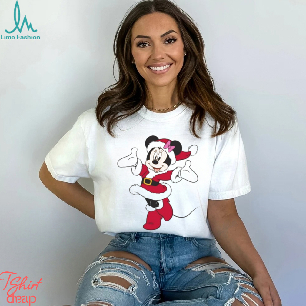Disney Santa Minnie Mouse Holiday   Short Sleeve T Shirt for Kids  Customized White Disney Santa Minnie Mouse Holiday   Short Sleeve T Shirt for Kids  Customized White