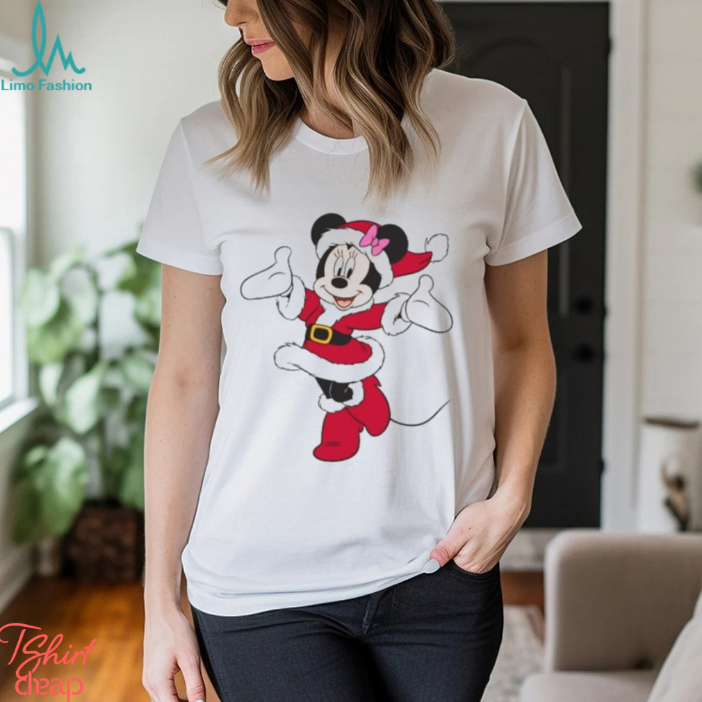 Disney Santa Minnie Mouse Holiday   Short Sleeve T Shirt for Kids  Customized White Disney Santa Minnie Mouse Holiday   Short Sleeve T Shirt for Kids  Customized White