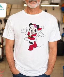 Disney Santa Minnie Mouse Holiday Short Sleeve T Shirt for Kids Customized White, hoodie, sweater, long sleeve and tank top Disney Santa Minnie Mouse Holiday Short Sleeve T Shirt for Kids Customized White