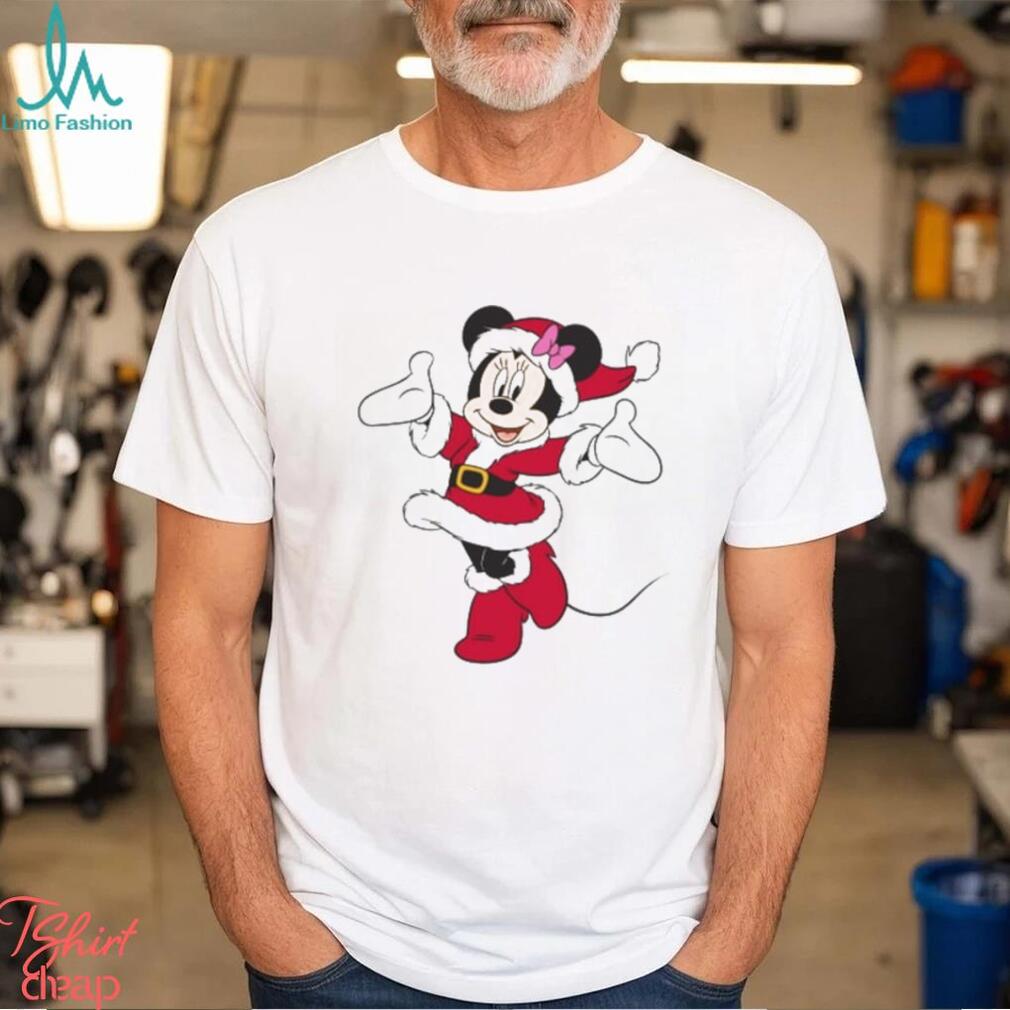 Disney Santa Minnie Mouse Holiday   Short Sleeve T Shirt for Kids  Customized White Disney Santa Minnie Mouse Holiday   Short Sleeve T Shirt for Kids  Customized White