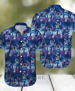 Disney Stitch Hawaiian Shirt Palm Trees Pattern