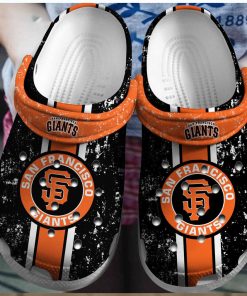 Dive into Baseball Excitement San Francisco Giants BlackOrange Artistry Inspired Clog Footwear