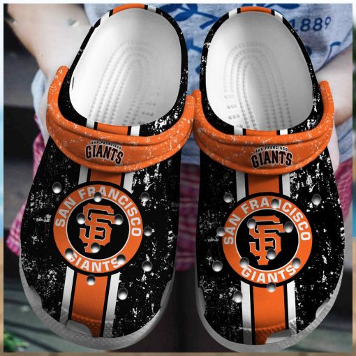 Dive into Baseball Excitement San Francisco Giants BlackOrange Artistry Inspired Clog Footwear