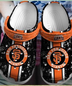 Dive into Baseball Excitement San Francisco Giants BlackOrange Artistry Inspired Clog Footwear