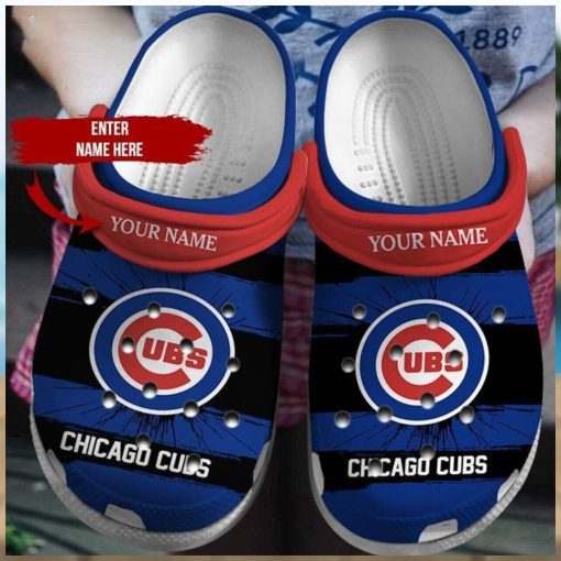 Dive into Baseball Fandom Personalized Chicago Cubs Themed Clog Footwear Design