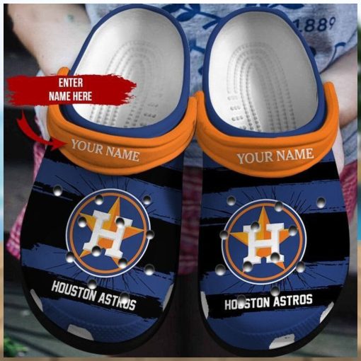 Dive into Baseball Fandom Personalized Houston Astros Artistry Exclusive Clog Design