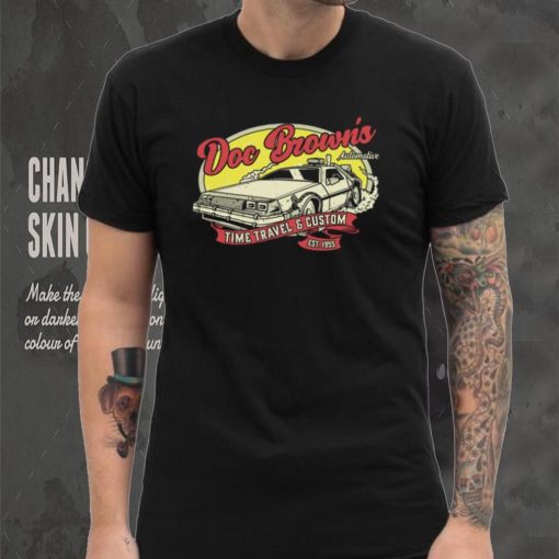 Doc Brown’s Automotive Time Travel and Custom Est 1955 vintage retro t shirt