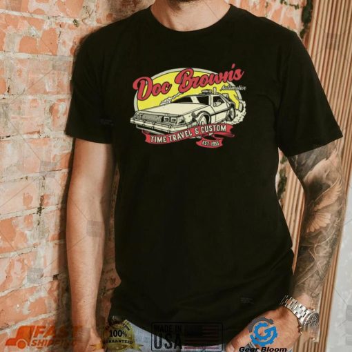 Doc Brown’s Automotive Time Travel and Custom Est 1955 vintage retro t shirt