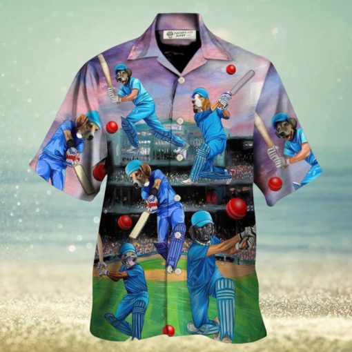 Dog Love Cricket Funny Lover Cricket And Dog Hawaiian Shirt