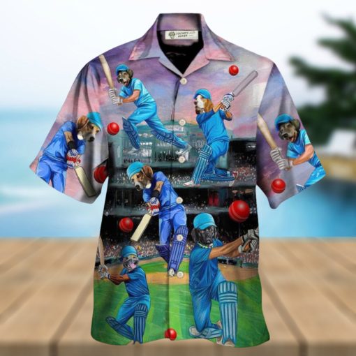 Dog Love Cricket Funny Lover Cricket And Dog Hawaiian Shirt