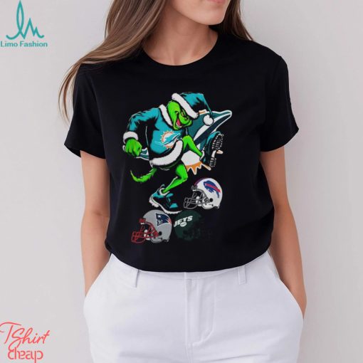 Dolphins Merch The Grinch Miami Dolphins Stomp On NFL Teams Christmas Shirt
