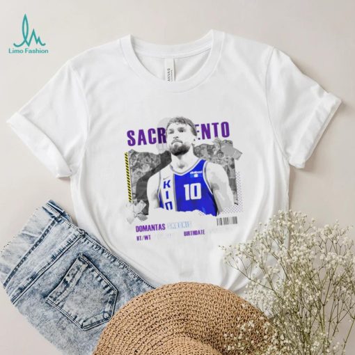 Domantas Sabonis Sacramento Kings basketball player information paper shirt