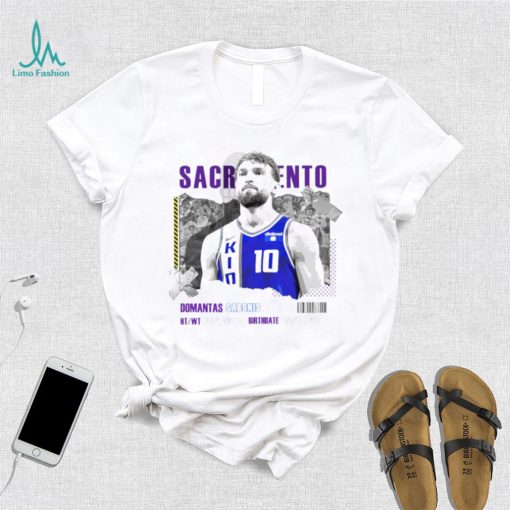 Domantas Sabonis Sacramento Kings basketball player information paper shirt