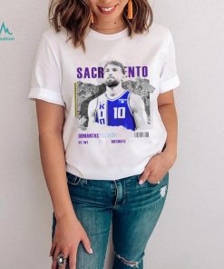 Domantas Sabonis Sacramento Kings basketball player information paper shirt