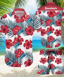 Domino’s Pizza Tropical Flower Aloha Hawaiian Shirt & Short For Men And Women