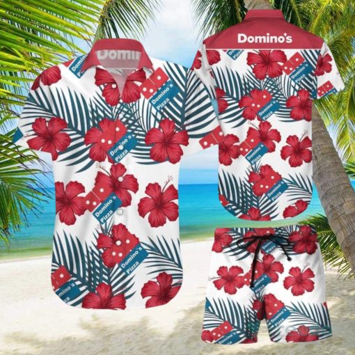 Domino’s Pizza Tropical Flower Aloha Hawaiian Shirt & Short For Men And Women