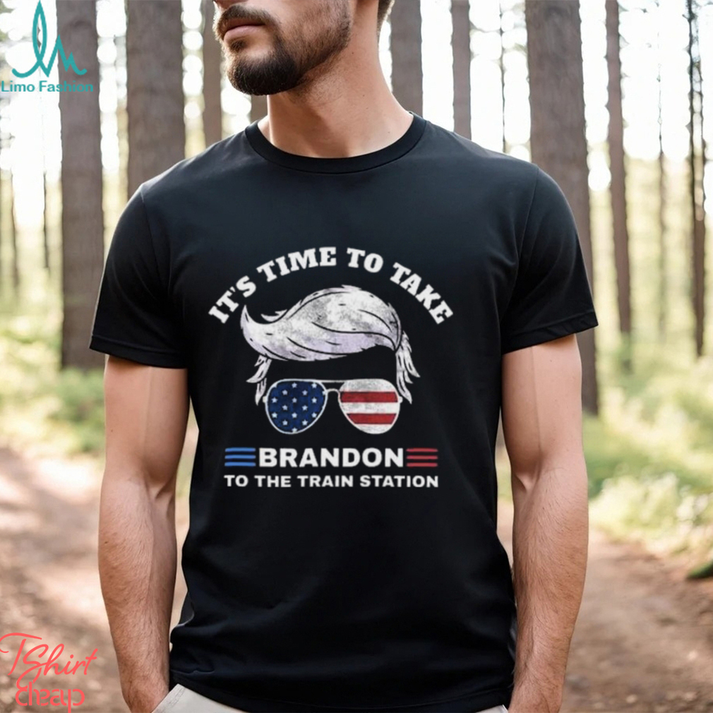 Donald Trump flag america flag It’s time to take Brandon to the train station Shirt Donald Trump flag america flag It’s time to take Brandon to the train station Shirt