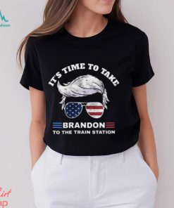 Donald Trump flag america flag It’s time to take Brandon to the train station Shirt, hoodie, sweater, long sleeve and tank top Donald Trump flag america flag It’s time to take Brandon to the train station Shirt