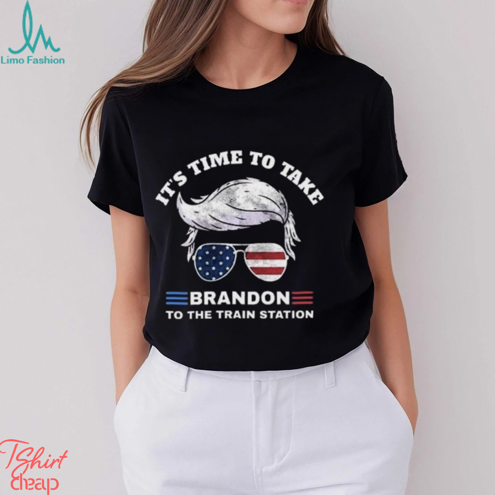 Donald Trump flag america flag It’s time to take Brandon to the train station Shirt Donald Trump flag america flag It’s time to take Brandon to the train station Shirt