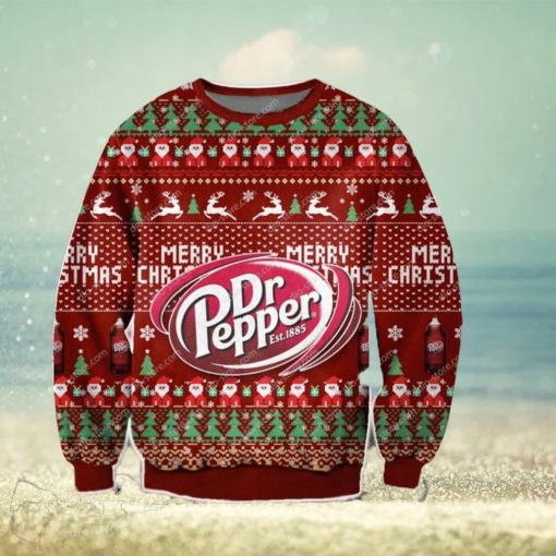 Dr Pepper Merry Christmas Ugly Xmas Wool Knitted Sweater