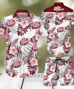 Dr Pepper Tropical Flower Aloha Hawaiian Shirt & Short For Men And Women