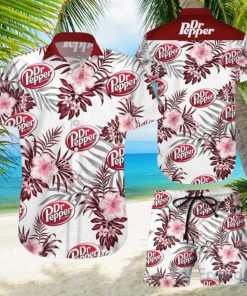 Dr Pepper Tropical Flower Aloha Hawaiian Shirt & Short For Men And Women