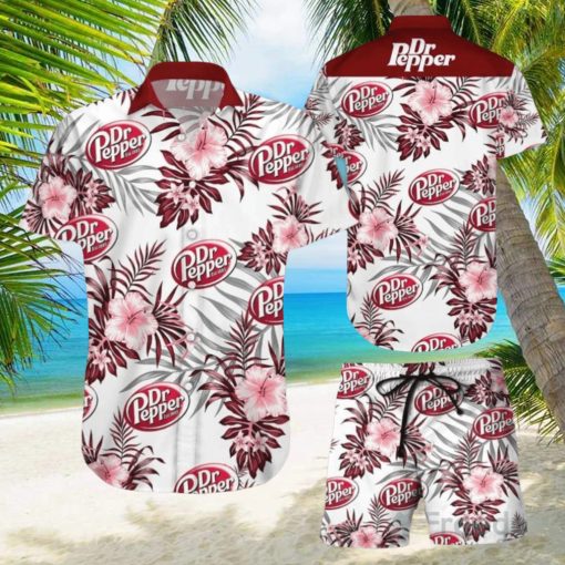 Dr Pepper Tropical Flower Aloha Hawaiian Shirt & Short For Men And Women