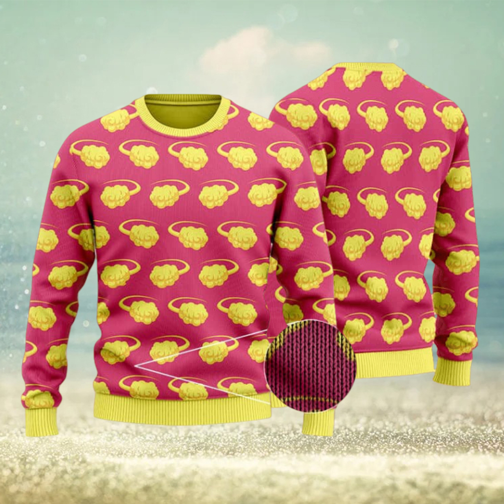 Dragon Ball Z Flying Nimbus Pattern Cute Ugly Sweater Dragon Ball Z Flying Nimbus Pattern Cute Ugly Sweater