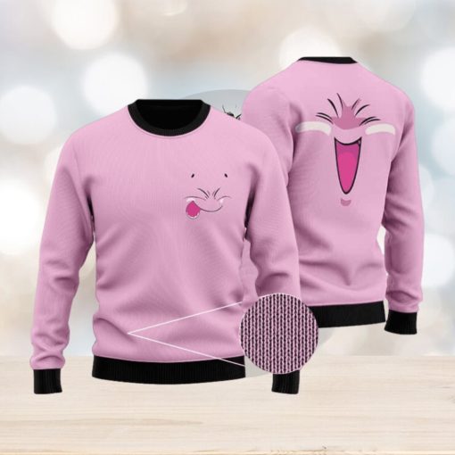 Dragon Ball Z Happy Majin Buu Face Pink Ugly Sweater